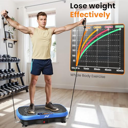 AXV Vibration Plate Exercise Machine Fitness Platform Body Vibrating Board - color: BT.PRO.BLUE