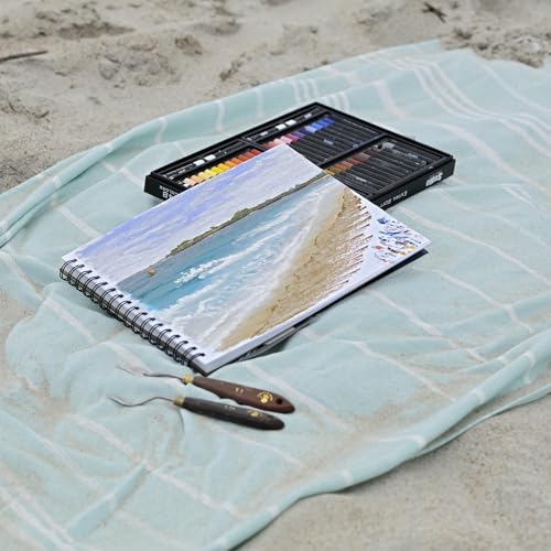 SoHo Urban Artist Fine Textured Professional Pastel Paper Pad - 140 lb - 4 Pk 9x12 -Acid-Free Fine Textured Canvas w/Glassine Sheets, 80 Total Perforated Sheets, Durable Oil Pastel Pad for Artists - size: 9x12" - Set of 4
