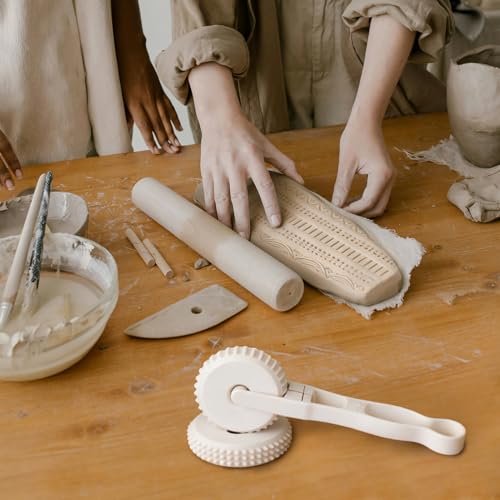 Clay Texture Rollers, 6 Pcs Clay Roller Set for Modeling, Pottery & Craft