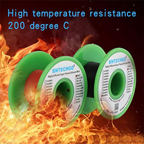 BNTECHGO 30 AWG Silicone Wire Red Black 100ft Stranded Tinned Copper Wire - size: 30 Gauge, 100ft per color