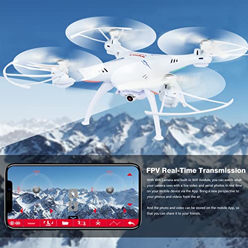 Cheerwing Syma X5SW-V3 FPV Drone with 720P Camera for Adults - color: White