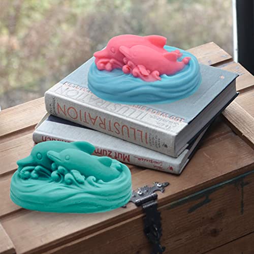 2Pcs Soap Molds Dolphin Silicone Molds 3D Sea Dolphin Shape Soap Candle Wax Mould Marine Epoxy Resin Casting Polymer Clay Art Craft Making Chocolate Fondant Cake Baking Mould Home Wedding Gift Decor - color: 2pc Dolphin