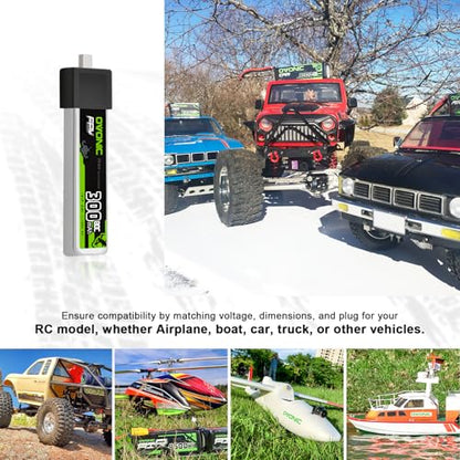 OVONIC 3.8V 80C 300mAh 1S Lipo Battery High Voltage with BT2.0 Plug [1 Package Including 5 Batteries]
