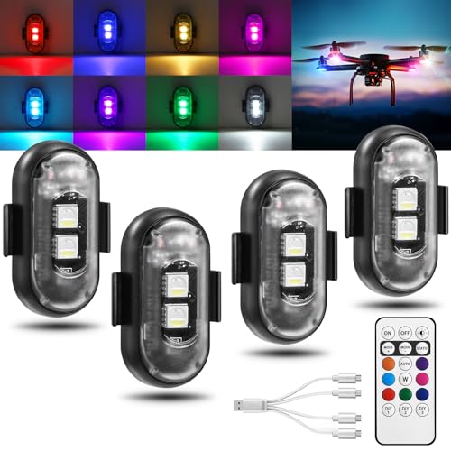 Wireless LED Strobe Lights, RGB Flashing Lights, Remote Control Car Decor - size: 4PCS (Standard 2LEDs)