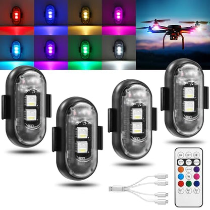 Wireless LED Strobe Lights, RGB Flashing Lights, Remote Control Car Decor - size: 4PCS (Standard 2LEDs)