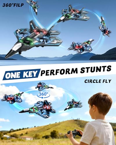 JoyRapt Drones for Kids Foam RC Plane, Remote Control Airplane - color: 2 Batteries