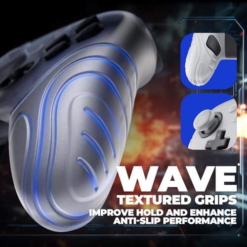 PlayVital for Nintendo Switch 2 Pro Controller Silicone Cover – Samurai Edition Protective Skin Case for Switch 2 Pro Controller with Back Button Caps & Thumb Grips, Shockproof - Clear White - color: Clear White
