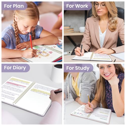 Taja Blank Spiral Notebook for Work, 5.7"x7.9" Spiral Plain Sketch Notebook - color: E-Purple, style: d-Blank