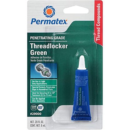 Permatex 29000 Penetrating Grade Threadlocker Green, 6 ml - size: 6 ml (Pack of 1)
