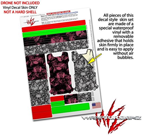 Skin Decal Wrap 2 Pack Compatible with DJI Ryze Tello Skulls Confetti Pink Drone NOT Included