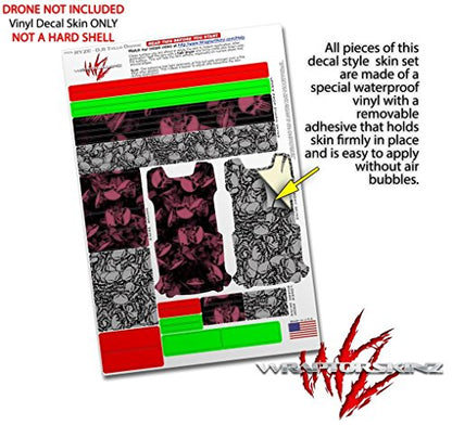 Skin Decal Wrap 2 Pack Compatible with DJI Ryze Tello Skulls Confetti Pink Drone NOT Included