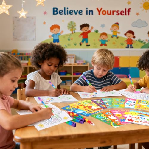 BenLouis 24 Bible Verse Mini Coloring Books with 24 Crayons for Kids Bulk - style: Bible
