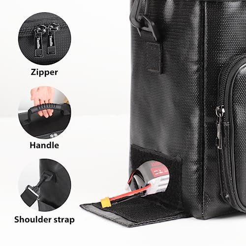 Tamfile Fireproof Lipo Battery Bag, 4200°F Explosionproof Lipo Safe, Black - color: Black