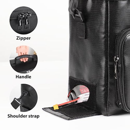 Tamfile Fireproof Lipo Battery Bag, 4200°F Explosionproof Lipo Safe, Black - color: Black