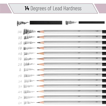 Mr. Pen- Drawing Sketching Pencil Set, 25 pcs, Graphite Pencils (10B-6H) - size: 25 Count