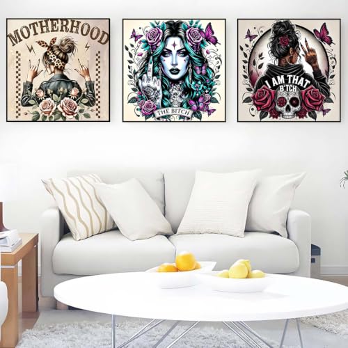 Ekuxom 3 Pack Diamond Art Kits for Adults-Gothic Diamond Painting - color: 3 Pack-Gothic