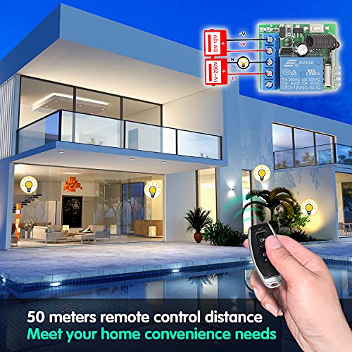 DieseRC 433Mhz Universal Wireless Remote Control Switch DC 12V 1CH RF Relay Receiver Module with 2 Transmitters, EV1527 Learning Code Remote Switch - color: 1 Recever and 2 Transmitters