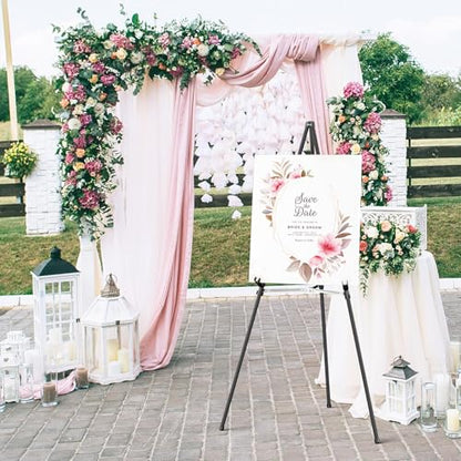 Easel Stand for Sign,63" Portable Metal Easel Stand for Wedding Sign,Adjustable Folding Art Easel for Display with Portable Bag(Black,2 Pack) - style: 2 pack