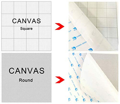 5Pcs/Lot 30x40CM Diamond Painting Canvas with Glue, Round/Square Blank Grid Canvas Empty for Customized Projects - color: Round Canvas, size: 30x40CM-5PCS