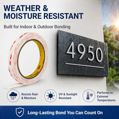 Double Sided Tape Heavy Duty 1''×10Ft 4950 White, 1.1mm Thick Wall Tape - size: 1''×10Ft
