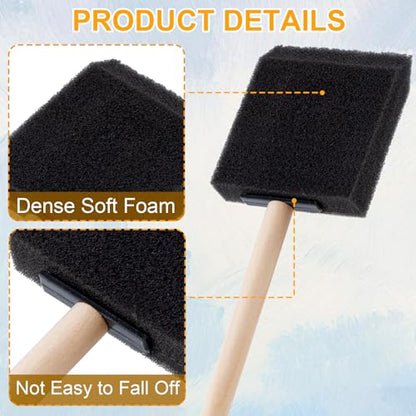 HINZIC 5 Pcs Foam Paint Brushes, 5 Sizes (4", 3", 2", 1.6'', 1"), Black - color: Black, 5pcs, 4", 3", 2", 1.6'', 1"