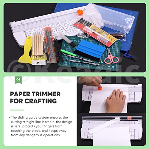 Keadic 31Pcs Professional Model Tools Compatible with Vinyl Weeding Tool Includes Paper Trimmer Cutting Board Utility Knife with Blades, Hobby Building Tools Craft Set