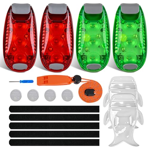Nilight LED Safety Light 4PCS Red Green Marine Navigation Bike Tail Lights - color: 3LED Safety Light-Red Green
