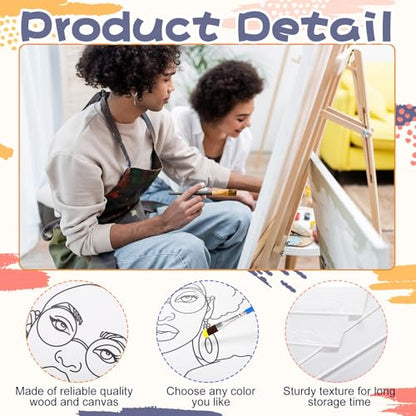 Sherr 108 Pcs Lady Sip and Paint Kit, Pre Drawn Canvas for Adults - style: Lady