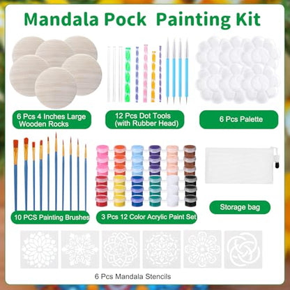 Weysat 44 Pcs Mandala Rock Painting Tools Mandala Dotting Kit DIY Crafts