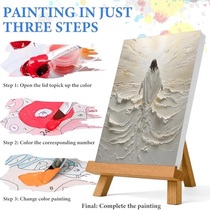 Jesus Paint by Numbers Kit for Adults Framed Canvas 12X16 in, Frameworkless - color: YH02809
