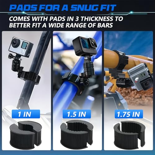 Chelhead Camera Mount Holder UTV ATV Fit for GoPro Hero, SJ, DJL, Insta360 - style: For Camera