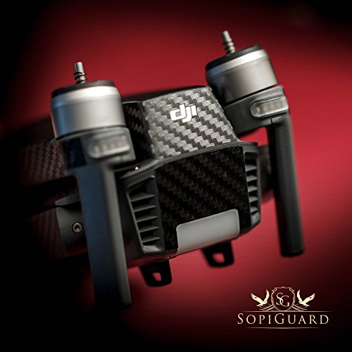 SopiGuard Black Carbon Fiber Precision Edge-to-Edge Coverage Vinyl Skin Controller Battery Wrap for DJI Mavic Pro