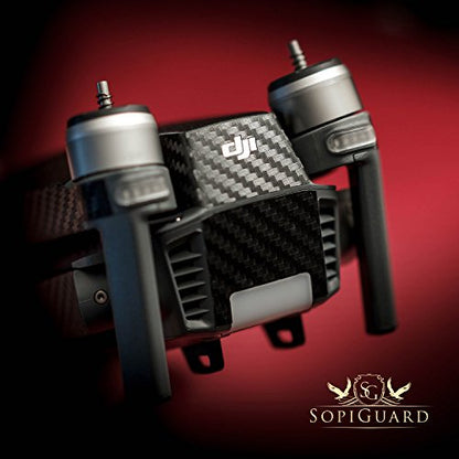 SopiGuard Black Carbon Fiber Precision Edge-to-Edge Coverage Vinyl Skin Controller Battery Wrap for DJI Mavic Pro