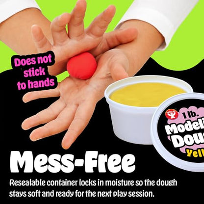 Hygloss Play Modeling Dough for Kids, White, 1lb, Unscented - color: White, style: Unscented dough