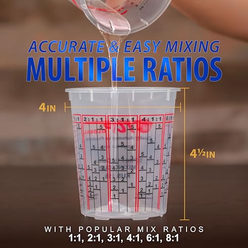 Custom Shop Paint Mixing Cups, 16-Ounce, 12 Pack, Plastic Measuring Cups - color: Cups - Pack of 12
