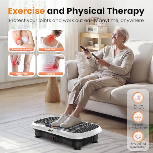 AXV Vibration Plate Exercise Machine Fitness Platform Body Vibrating Board - color: BT.PRO.WHITE