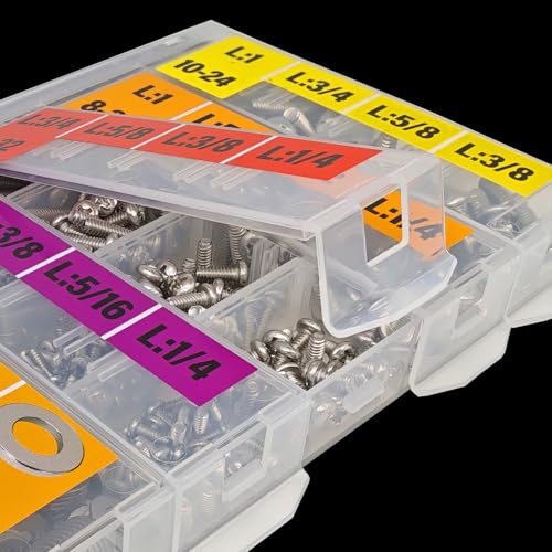 EEEEE 725pcs Phillips Pan Head SAE #4#6#8#10 Machine Screw Assortment Kit Assorted Screws 304 Stainless Steel and Nut Set Flat Washers Nuts Hardware with Snap Lock Case - size: SAE Pan Head Silver Machine Screw