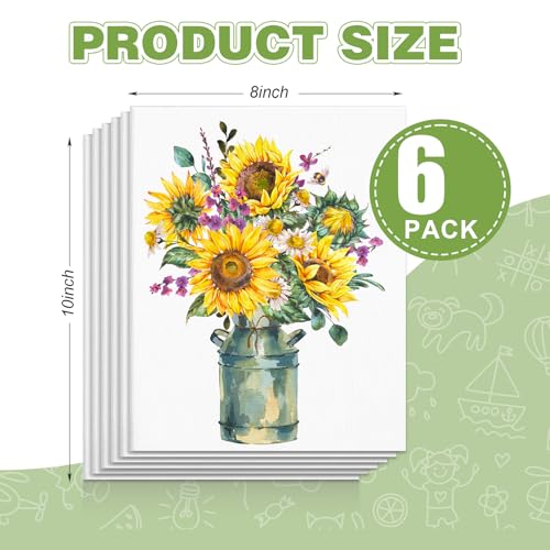 ESRICH 6 Pack 8x10 Primed Canvas Boards for Painting, Ideal for Starter - size: 8x10in