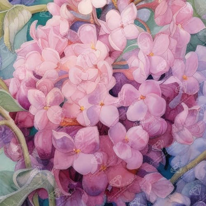 DIAMOND ART CLUB Pink Hydrangea Diamond Art Kits for Adults - color: Pink Hydrangea