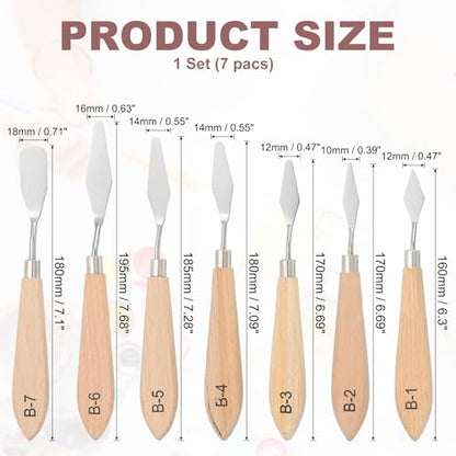 PATIKIL 7Pcs Painting Knife Set Spatula Palette Knife Scraper Pallet Knife