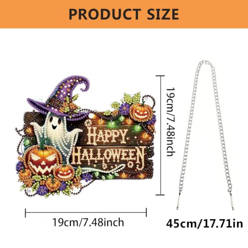 AIBOERL Halloween Diamond Art Kits for Adults, Acrylic Hanging Suncatcher - color: DP02547