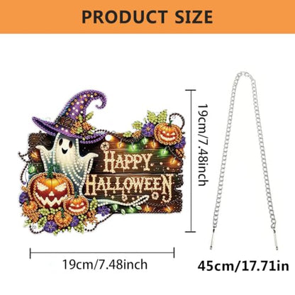 AIBOERL Halloween Diamond Art Kits for Adults, Acrylic Hanging Suncatcher - color: DP02547