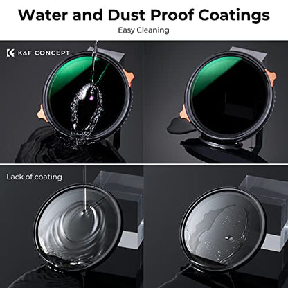 K&F CONCEPT 49mm Variable ND4-64 Lens Filter & Polarizing Effect 2-in-1 - size: 49mm