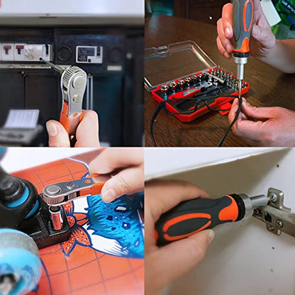 TOOLMAK 42 in 1 Ratcheting Screwdriver Set, Ratchet Wrench - style: 42pcs Ratchet Screwdriver