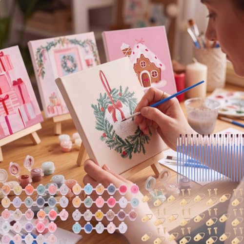 YooNotee 12 Pack Christmas Paint by Numbers Kit - style: Girly
