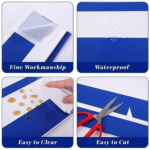 Kesfey Blue Striped Tablecloth Picnic Horizontal Stripe Table Cover 3 Packs - color: Blue Horizontal Striped