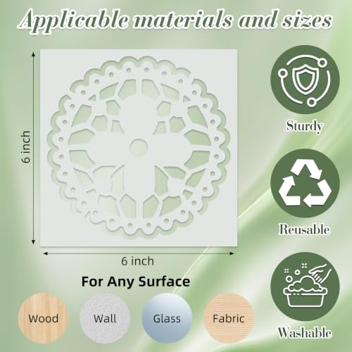 Mandala Stencils for Crafts Reusable 16Pcs Stencils(6X6 inch) - color: Mandala 3