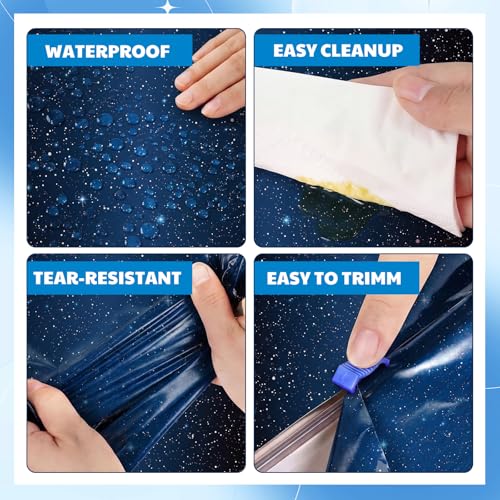 Oudain 54 Inch x 100 ft Starry Galaxy Tablecloth Roll Cutter Box - style: Starry Sky