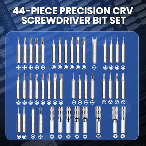 59Pcs Multi Bit Precision Screwdriver Set with 44 CRV Bits & 15 Accessories, Magnetic Small Electronics Repair Tool Kit with Ergonomic Handle & Storage Case/Repair Tool Bag - color: 58 Pcs