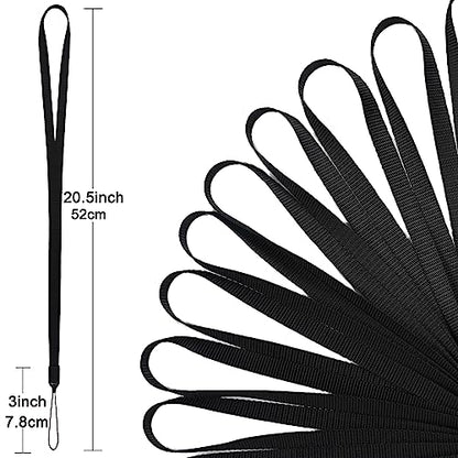 YOUOWO 10Pcs Neck Lanyards Black Long (10 Black - Combination 1) - color: 10 Black - Combination 1